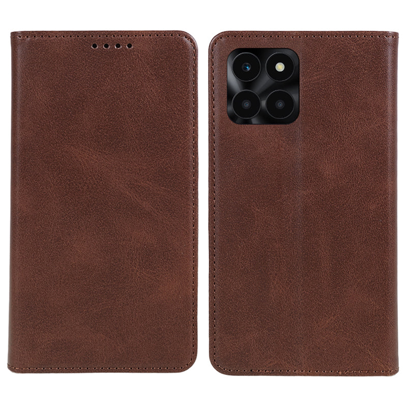 For Honor X6a 4G PU Leather Calf Texture Stand Wallet Cover Magnetic Closing Phone Case