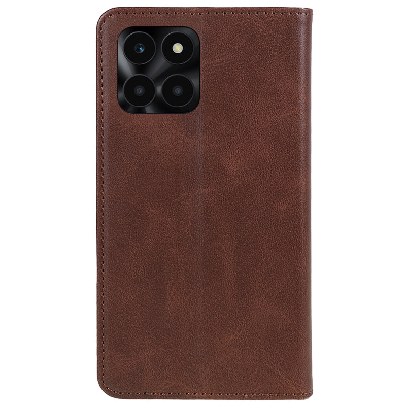 For Honor X6a 4G PU Leather Calf Texture Stand Wallet Cover Magnetic Closing Phone Case