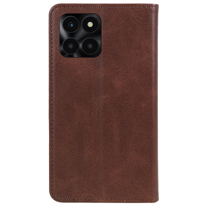 For Honor X6a 4G PU Leather Calf Texture Stand Wallet Cover Magnetic Closing Phone Case