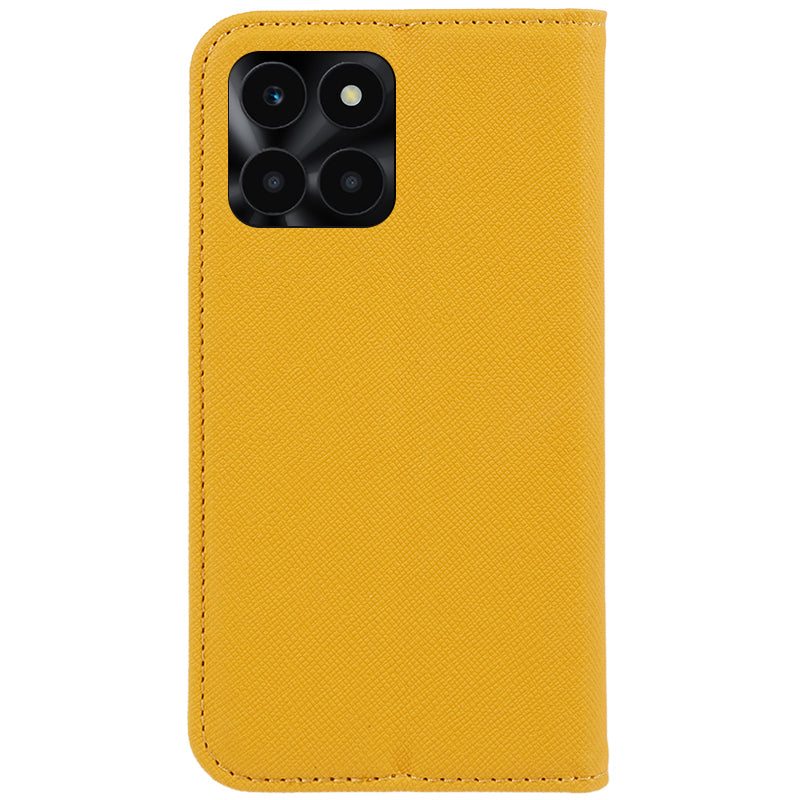 For Honor X6a 4G PU Leather Wallet Drop-proof Stand Case Cross Texture Phone Cover
