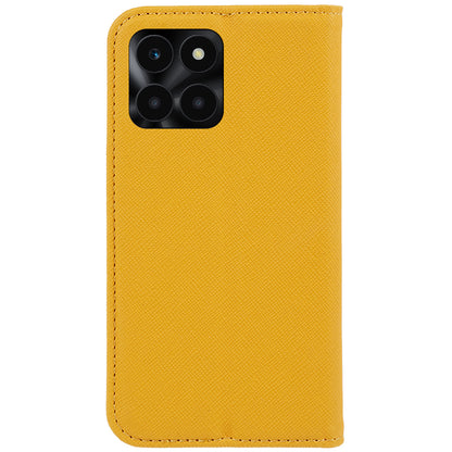 For Honor X6a 4G PU Leather Wallet Drop-proof Stand Case Cross Texture Phone Cover