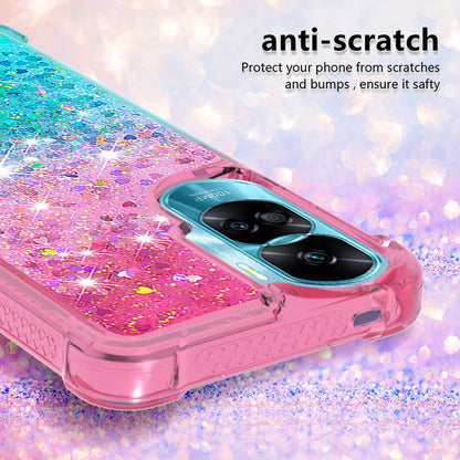 YB Quicksand Series-3 Gradient Shockproof Cover for Honor 90 Lite 5G , TPU Moving Glitter Phone Case
