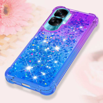 YB Quicksand Series-3 Gradient Shockproof Cover for Honor 90 Lite 5G , TPU Moving Glitter Phone Case