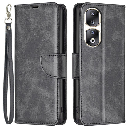 For Honor 90 Pro Full Protection Wallet Case Textured PU Leather Foldable Stand Phone Cover
