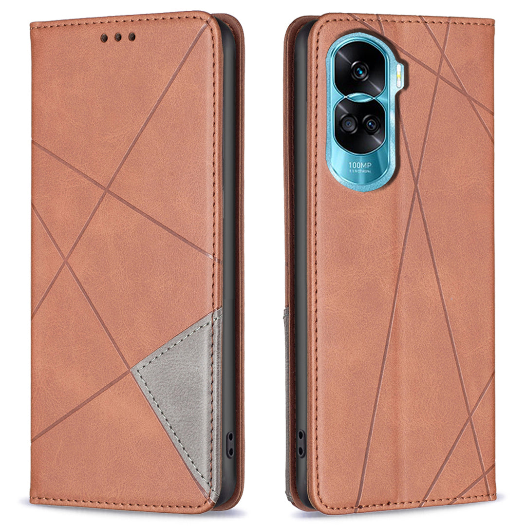 For Honor X50i 5G / 90 Lite 5G Stand Cover PU Leather Phone Case Imprinted Anti-scratch Card Slots Cell Phone Shell