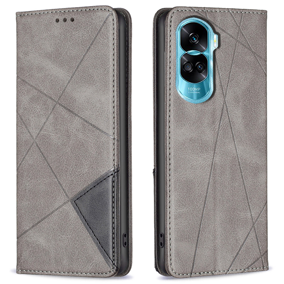 For Honor X50i 5G / 90 Lite 5G Stand Cover PU Leather Phone Case Imprinted Anti-scratch Card Slots Cell Phone Shell