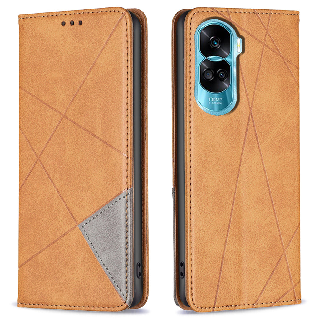 For Honor X50i 5G / 90 Lite 5G Stand Cover PU Leather Phone Case Imprinted Anti-scratch Card Slots Cell Phone Shell