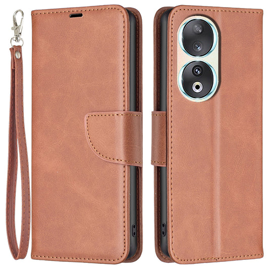 For Honor 90 Shockproof Wallet Case Textured PU Leather Stand Folio Flip Phone Cover