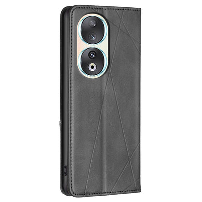For Honor 90 Anti-Scratch Stand Leather Cover Imprinted Line Card Slots Mobile Phone Case