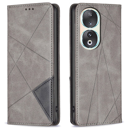 For Honor 90 Anti-Scratch Stand Leather Cover Imprinted Line Card Slots Mobile Phone Case