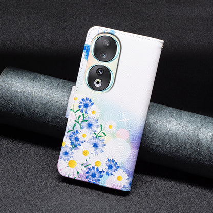 For Honor 90 PU Leather Pattern Printing Phone Case Stand Wallet Protective Cover