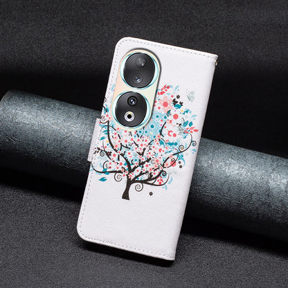 For Honor 90 PU Leather Pattern Printing Phone Case Stand Wallet Protective Cover