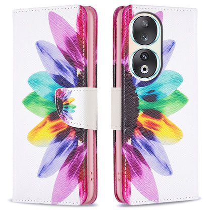 For Honor 90 PU Leather Pattern Printing Phone Case Stand Wallet Protective Cover