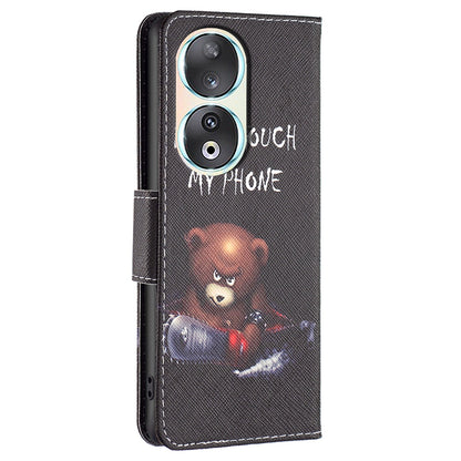 For Honor 90 PU Leather Pattern Printing Phone Case Stand Wallet Protective Cover