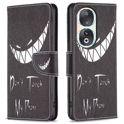 For Honor 90 PU Leather Pattern Printing Phone Case Stand Wallet Protective Cover