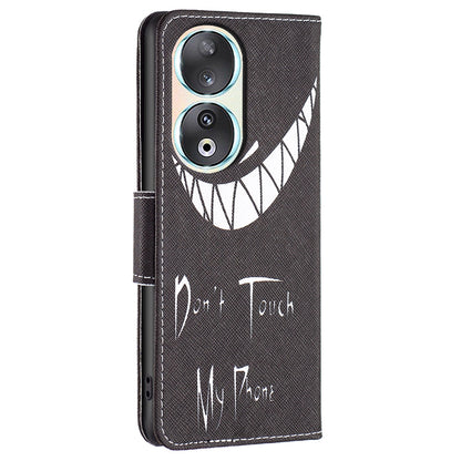 For Honor 90 PU Leather Pattern Printing Phone Case Stand Wallet Protective Cover