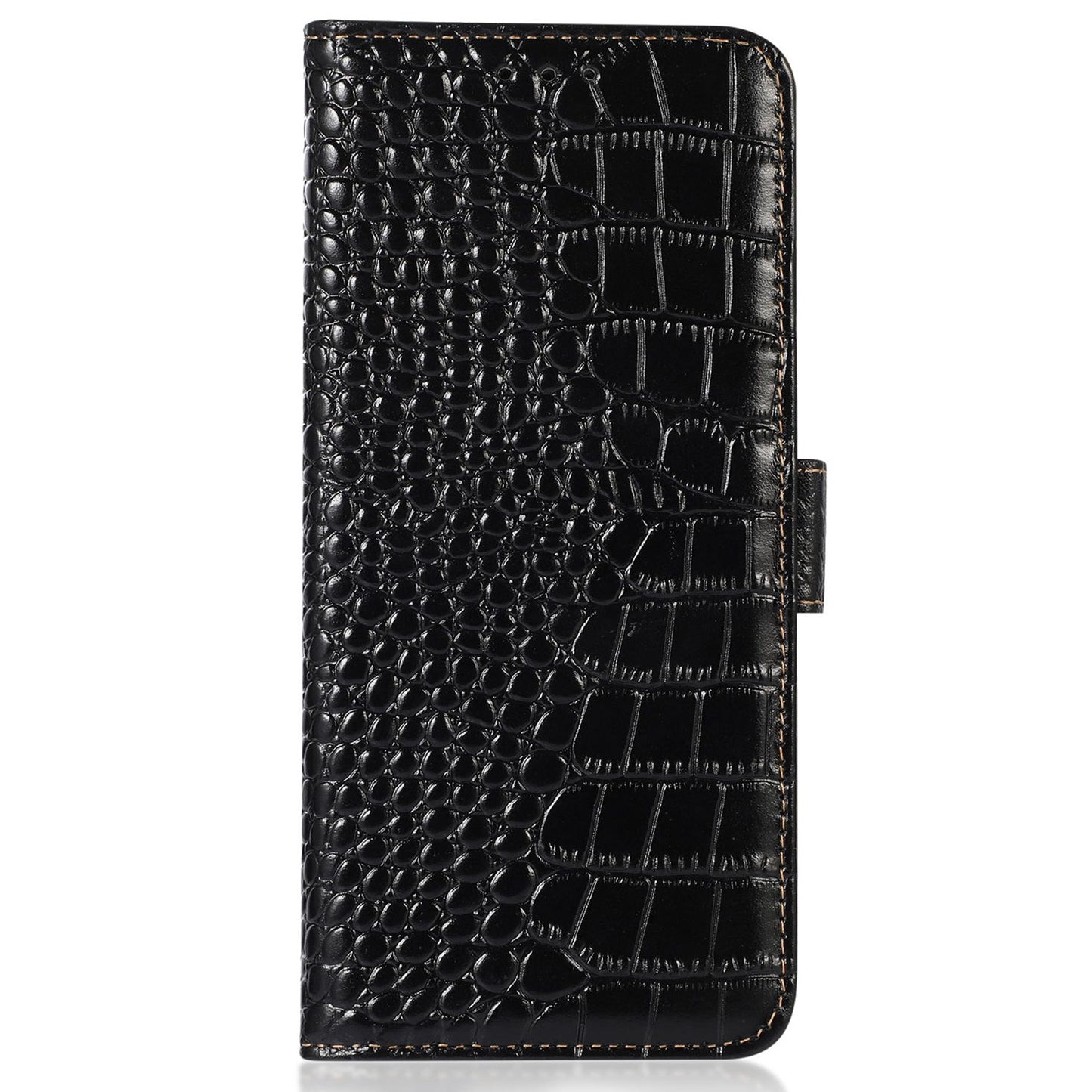 RFID Blocking Case for Honor 90 Genuine Cow Leather Phone Wallet Cover with Stand