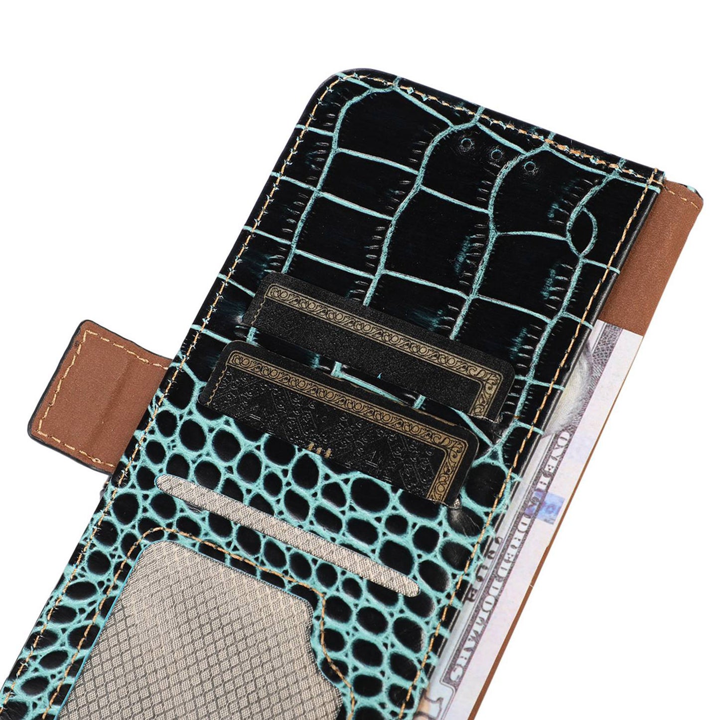 RFID Blocking Case for Honor 90 Genuine Cow Leather Phone Wallet Cover with Stand