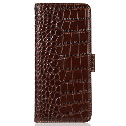 RFID Blocking Case for Honor 90 Genuine Cow Leather Phone Wallet Cover with Stand