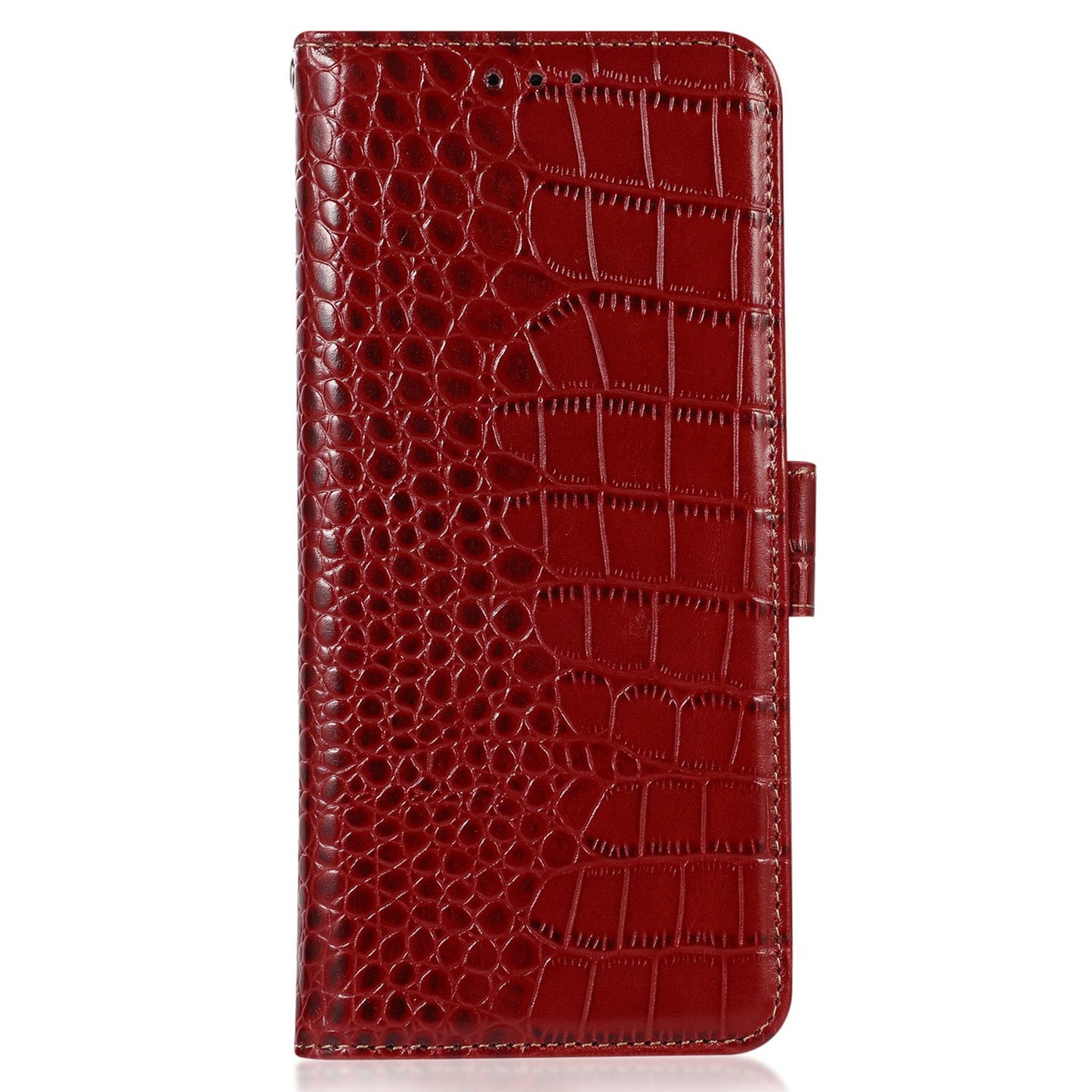 RFID Blocking Case for Honor 90 Genuine Cow Leather Phone Wallet Cover with Stand