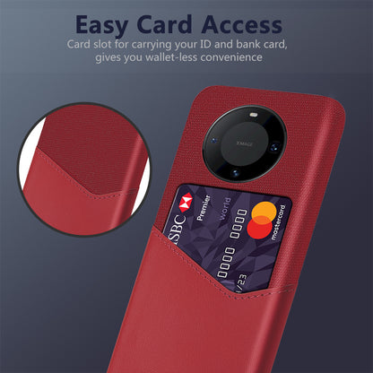 For Huawei Mate 60 Pro Phone Case Cloth+PU Leather+PC Protective Cover with Card Holder