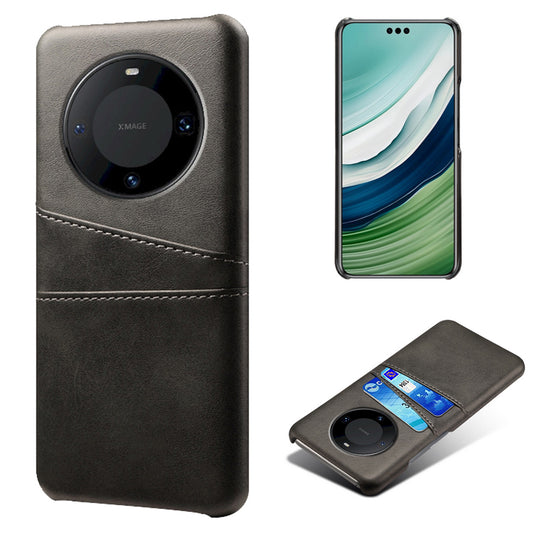 For Huawei Mate 60 Pro Drop Protection Cover Dual Card Slots PU Leather Coated PC Phone Case