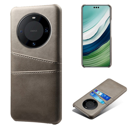 For Huawei Mate 60 Pro Drop Protection Cover Dual Card Slots PU Leather Coated PC Phone Case