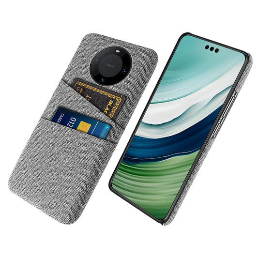 For Huawei Mate 60 Pro Hard PC Coated Cloth Phone Case Shockproof Cover with Dual Card Holder