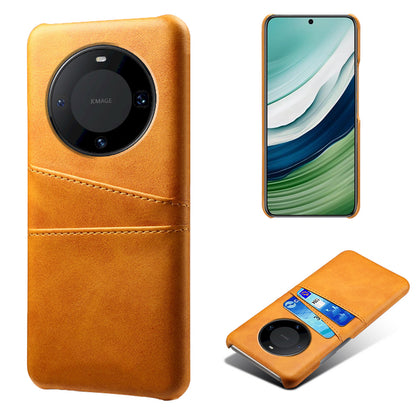 For Huawei Mate 60 PU Leather Coated PC Phone Case Smartphone Cover with Dual Card Slots