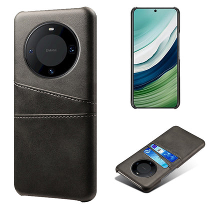 For Huawei Mate 60 PU Leather Coated PC Phone Case Smartphone Cover with Dual Card Slots