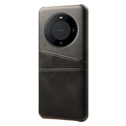 For Huawei Mate 60 PU Leather Coated PC Phone Case Smartphone Cover with Dual Card Slots