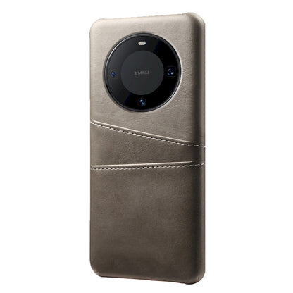 For Huawei Mate 60 PU Leather Coated PC Phone Case Smartphone Cover with Dual Card Slots
