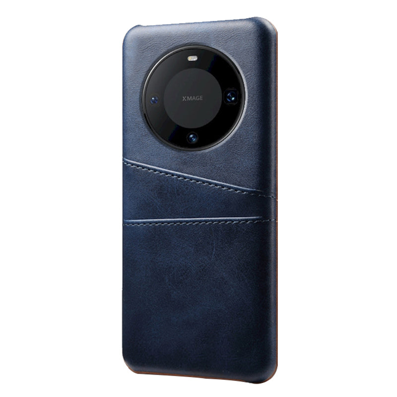 For Huawei Mate 60 PU Leather Coated PC Phone Case Smartphone Cover with Dual Card Slots