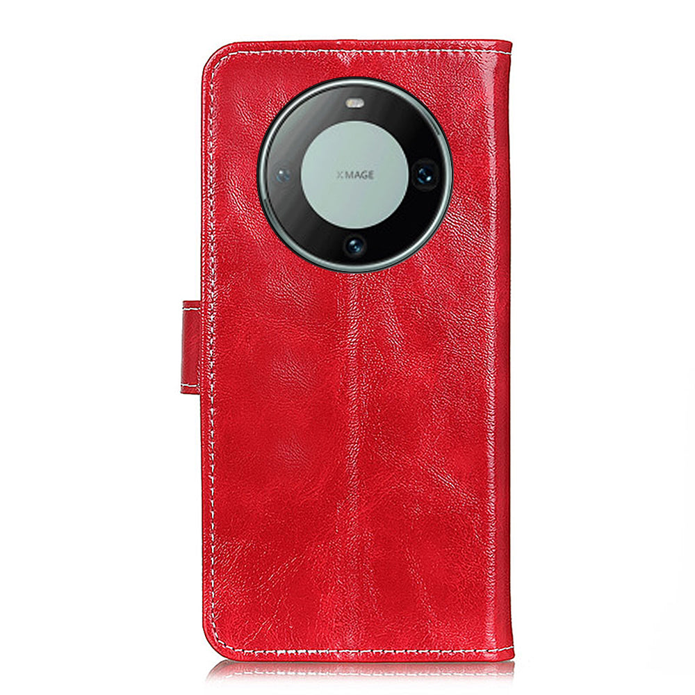 For Huawei Mate 60 Retro Crazy Horse Texture PU Leather Shell Wallet Stand Phone Cover
