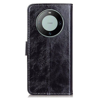 For Huawei Mate 60 Pro Crazy Horse Texture PU Leather Stand Cover Shockproof Wallet Phone Case