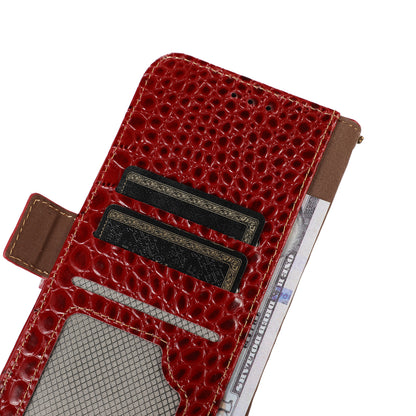 RFID Blocking Wallet Case for Huawei Mate 60 Crocodile Texture Genuine Cow Leather Phone Cover