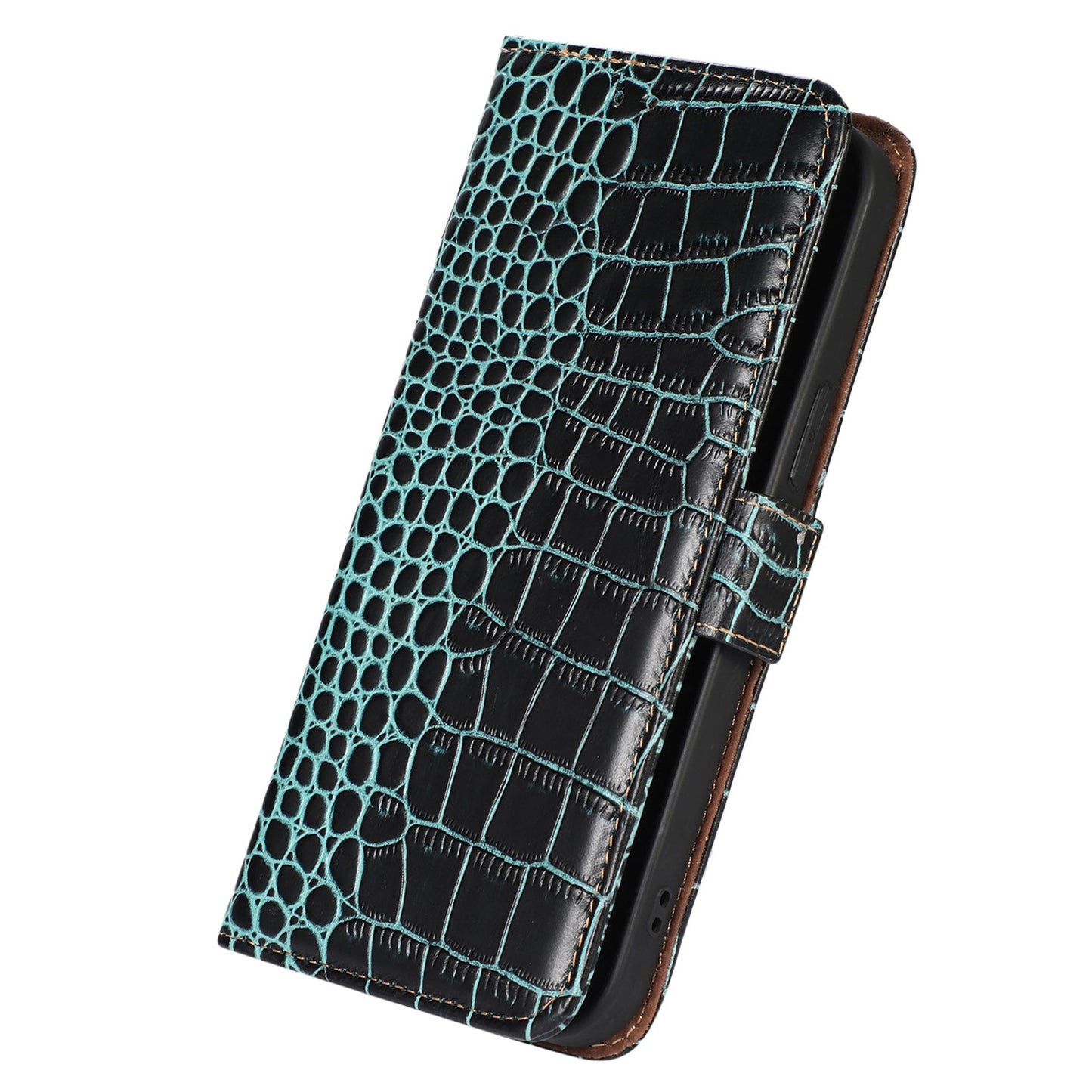 RFID Blocking Wallet Case for Huawei Mate 60 Crocodile Texture Genuine Cow Leather Phone Cover