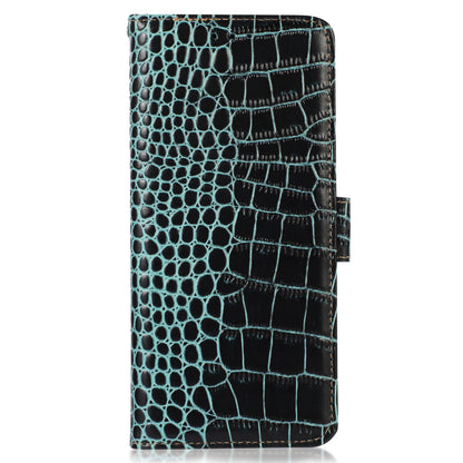 RFID Blocking Wallet Case for Huawei Mate 60 Crocodile Texture Genuine Cow Leather Phone Cover
