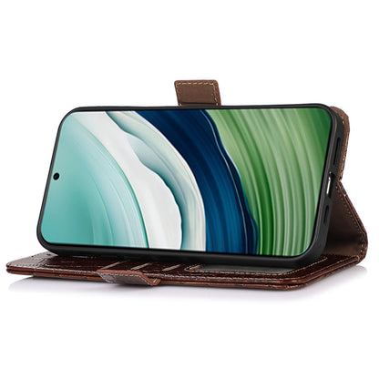 RFID Blocking Wallet Case for Huawei Mate 60 Crocodile Texture Genuine Cow Leather Phone Cover
