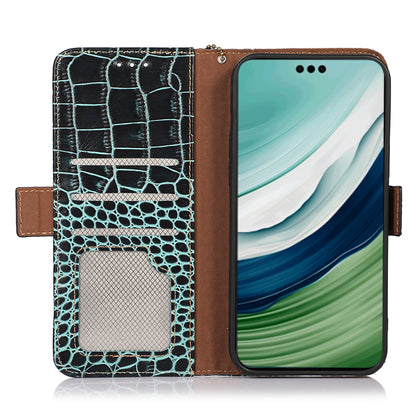 For Huawei Mate 60 Pro Genuine Cow Leather Wallet Case RFID Blocking Phone Cover with Stand