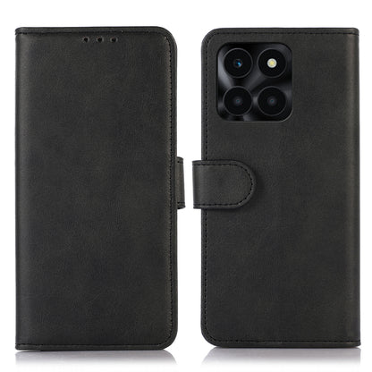 For Honor X6a 4G Phone Case Wallet Stand Anti-Scratch PU Leather Cowhide Texture Cell Phone Cover