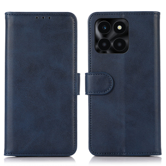 For Honor X6a 4G Phone Case Wallet Stand Anti-Scratch PU Leather Cowhide Texture Cell Phone Cover