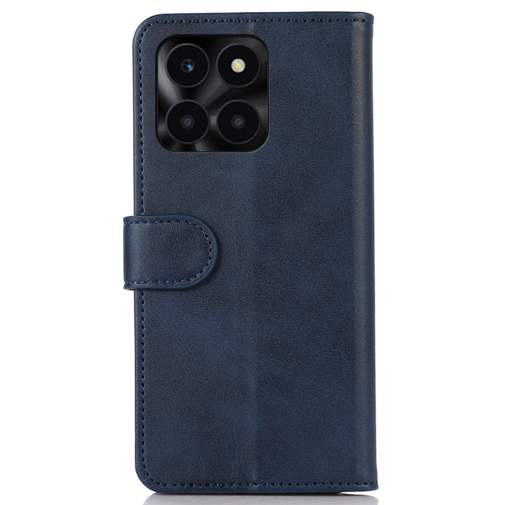 For Honor X6a 4G Phone Case Wallet Stand Anti-Scratch PU Leather Cowhide Texture Cell Phone Cover