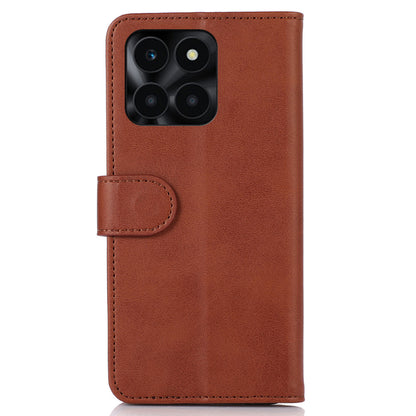 For Honor X6a 4G Phone Case Wallet Stand Anti-Scratch PU Leather Cowhide Texture Cell Phone Cover