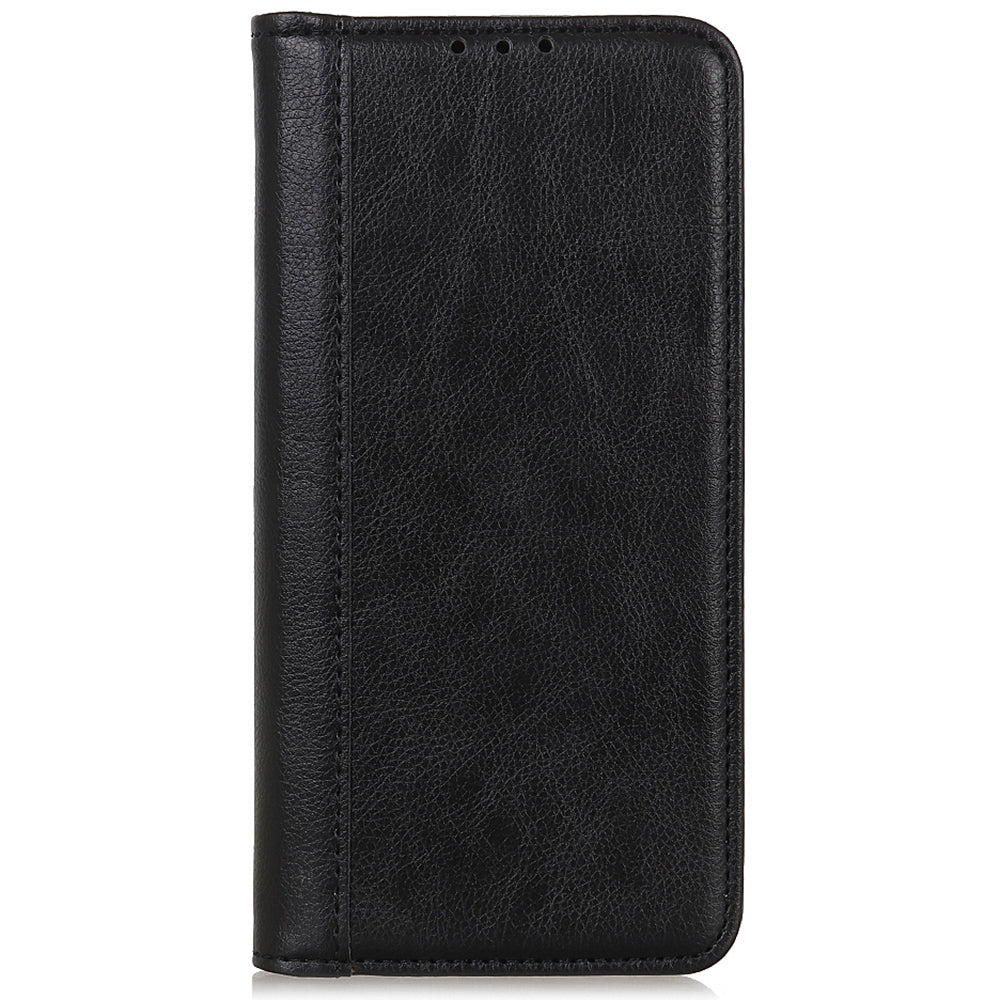 For Honor X6a 4G Anti-Scratch Split Leather Cover Litchi Texture Phone Case Wallet Stand Protection Shell
