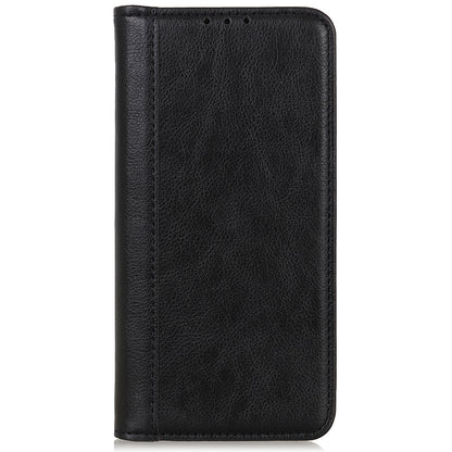 For Honor X6a 4G Anti-Scratch Split Leather Cover Litchi Texture Phone Case Wallet Stand Protection Shell
