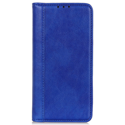 For Honor X6a 4G Anti-Scratch Split Leather Cover Litchi Texture Phone Case Wallet Stand Protection Shell