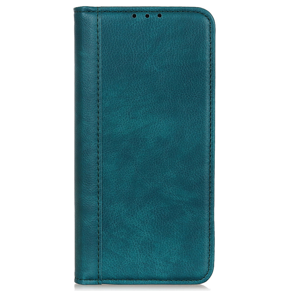 For Honor X6a 4G Anti-Scratch Split Leather Cover Litchi Texture Phone Case Wallet Stand Protection Shell