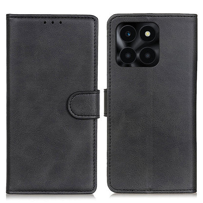 For Honor X6a 4G Shockproof Phone Case Cowhide Texture PU Leather Smartphone Cover