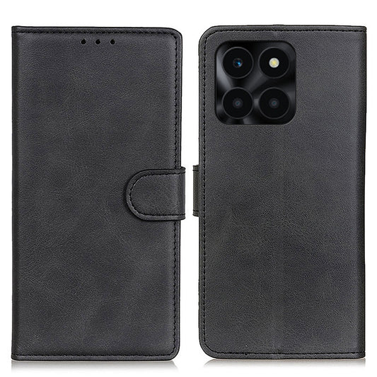 For Honor X6a 4G Shockproof Phone Case Cowhide Texture PU Leather Smartphone Cover
